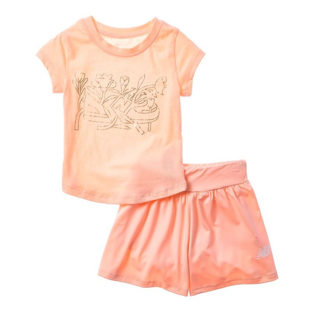 New Balance Girls  2Pc T-Shirt & Flowy Short Set, Pink